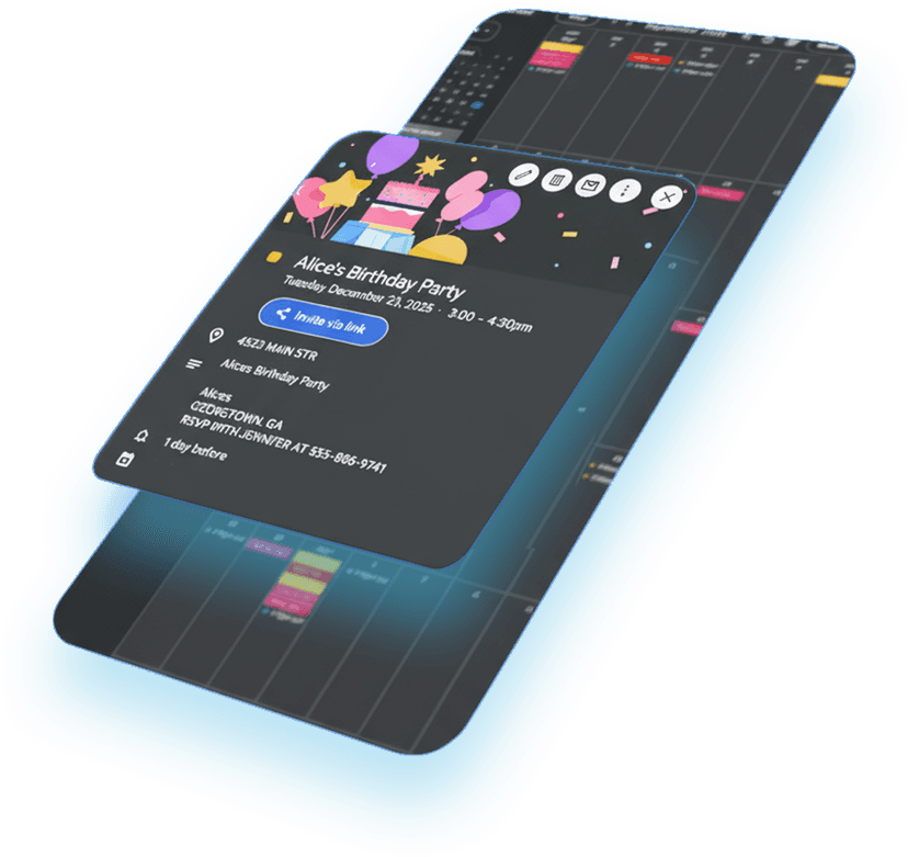 Invitation being scanned (dark theme)